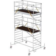 Günzburger Munk Rollgerüst SG 1,35 x 3,0 m mit Fahrbalken und Doppel-Plattform Plattform