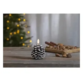 MARELIDA Kiefernzapfen LED Kerze 10,5 cm braun