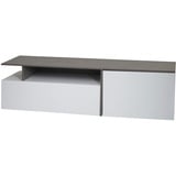 Mendler TV-Rack HWC-L34, Lowboard Fernsehtisch Sideboard TV-Schrank Kommode, Holz 45x161x40cm Staufach, Beton-Optik weiß