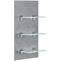 Magnolia home Panel SANTINI Badregal beton mit 3 Glasablagen