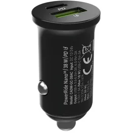 Green Cell GC CADM-GC-38AC - USB-Ladegeraet 38 W 1x USB-C USB-A schwarz