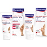 Hansaplast Anti Hornhaut Intensiv-Creme (75 ml), Creme zur Hornhaut Entfernung an den Füßen + Repair & Care Schrundensalbe 1er Pack (40 ml), Fußpflege für sehr trockene und rissige Haut