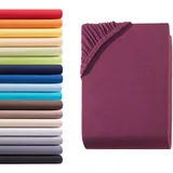 Hometex Premium Textiles Spannbettlaken Baumwolle 90-100 x 200 cm rot 2 St.