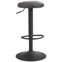 KADIMA DESIGN Barhocker Grau Wildlederoptik Hocker ohne Lehne 58