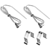 Carkio 2 Pack Temperature Meat BBQ Probe Compatible with Camp Chef Pellet Grills,Smoker Grill Temeprature Sensor, Pellet Grills Accessories with Stainless Steel Probe Clip