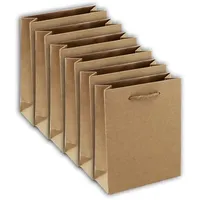 Clairefontaine 6x Tasche aus Kraftpapier, 17x6x22 cm - Kartonbraun,