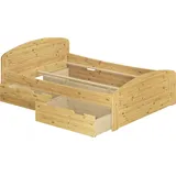 Erst-Holz, Bett, Funktionsbett Doppelbett 3 Bettkasten 180x200 Seniorenbett Ehebett Massivholz Kiefer 60.50-18 oR (180 x 200 cm)