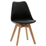 TPFLiving Esszimmerstuhl Lines (Pflegeleichte Oberflächen & robuste Materialien, 1 St), Maße (TxBxH): 50 x 49 x 83cm - Farbe: schwarz schwarz