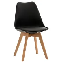 TPFLiving Esszimmerstuhl Lines (Pflegeleichte Oberflächen & robuste Materialien, 1 St), Maße (TxBxH): 50 x 49 x 83cm - Farbe: schwarz schwarz