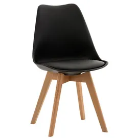 TPFLiving Esszimmerstuhl Lines (Pflegeleichte Oberflächen & robuste Materialien, 1 St), Maße (TxBxH): 50 x 49 x 83cm - Farbe: schwarz schwarz