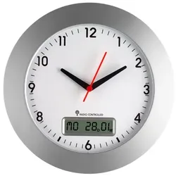 TFA-Dostmann 98.1092 Wanduhr Digitale Wanduhr Rund Silber