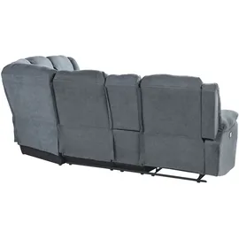 Beliani Ecksofa, manuell verstellbar 5-Sitzer, ROKKE Stoff Grau linksseitig