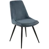 Livetastic Stuhl Cord, Blau, Holz, Metall, Textil, Pappel, Sperrholz, konisch, 49x88x59 cm, Esszimmer, Stühle, Esszimmerstühle, Vierfußstühle
