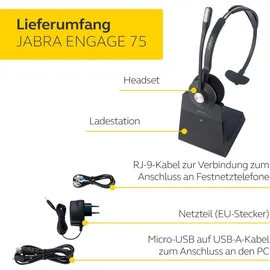 JABRA Engage 75 Mono mit Ladestation