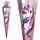 ROTH Schultüte Einhornportrait 100 cm groß eckig Rot(h)-Spitze Tüllverschluss Zuckertüte Schulanfang - Rosa