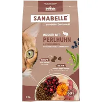 Sanabelle Katzentrockenfutter Adult Indoor mit Perlhuhn & Preiselbeeren für