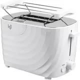 Impolio Toaster mit Brötchenaufsatz, 2 Scheiben Toaster 700 Watt Weiß