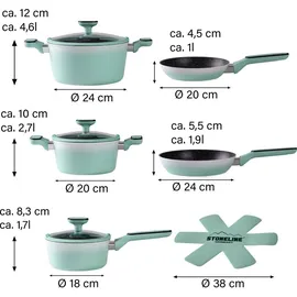 STONELINE STONELINE® Kochgeschirr-Set 11-teilig mit Deckeln beschichtete Töpfe | Pfannen