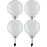 ETC Shop Solarleuchte Kunststoff 25 cm H 65 cm 4er Set weiß