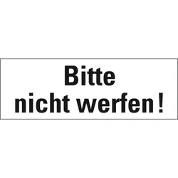 Aufkleber I Hinweisetikett Bitte nicht werfen!, weiß, Haftpapier, permanent, 147x50mm, 250/Rolle