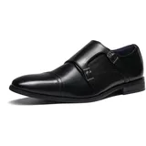 Bruno Marc Herren Monk Schuhe Doppelschnalle,Size 47,Schwarz - 47 EU