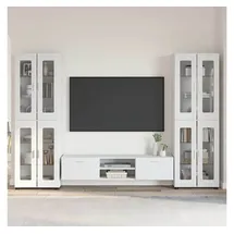 vidaXL TV-Schrankset mit Tür FLORIN 3 pcs Hochglanz Weiß Holzwerkstoff