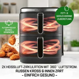GOURMETmaxx FryUp Vertikale Doppelkammer Schwarz 15305