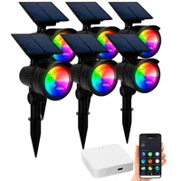 Lunartec 6er-Set RGB-CCT-LED-Spots mit Gateway, 50 lm, 1 W,