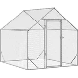 vidaXL Hühnerkäfig Silber 200 x 170 x 177 cm Verzinkter Stahl
