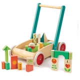 Tender Leaf Toys Lauflernwagen mit Klötzen