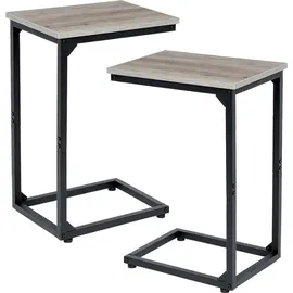 luxuskollektion Beistelltisch Höhenverstellbar Holz/Metall 2er