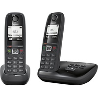 Gigaset AS405A DUO – Advanced schnurloses Heimtelefon mit Anrufbeantworter und störender Anrufsperre – 2 Hörer, glänzend schwarz [UK Version]