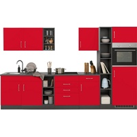 Held MÖBEL Küchenzeile »Paris«, ohne E-Geräte, Breite 330 cm, rot