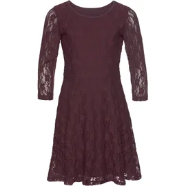 Kidsworld Jerseykleid "- Spitzenkleid", Mädchen, Gr. 176/182, N-Gr, rot (bordeaux), Spitze, Obermaterial: 95% Polyester, 5% Elasthan.