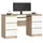 Akord Pc-schreibtisch Akord A11 In Der Farbe Sonoma-eiche mit Schubladen Front Weiß B135 x H77 x T50 cm,
