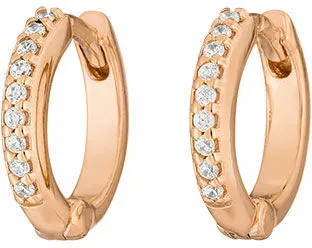 LEAF - MINI KLAPPKREOLE MIT ZIRKONIA - rosegold