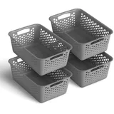 ProHome Aufbewahrungskorb 5L mit Griffen 20 x 30 x 11 cm schwarz