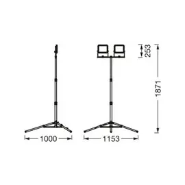 LEDVANCE WORKLIGHT VAL 2X30W LED-Baustrahler Stativlänge (max.): 1800 mm 60.00 lm