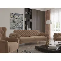 Möbeldreams Chesterfield-Sofa Sofa-Set Arizona Chesterfield Schlaffunktion 3-2-1 .3-3-1 .3-1 .2-1, Schlaffunktion braun