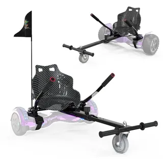 RCB TECH Balance Scooter Kart Sitz für 6,5"-10" Hoverboards, Go-Kart Zubehör für Balance Scooter schwarz