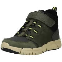 GEOX "Geox Stiefelette Leder/Synthetik", Mädchen, Gr. 32, schwarz, grün,