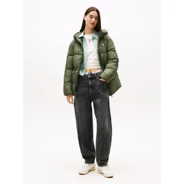 Tommy Hilfiger TOMMY JEANS TJW HOODED MIDI PUFFER JACKET", Damen, Gr. XS (34), grün grün), (Zinngrün), XS - XS