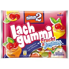 Nimm2 Fruchtgummis Lachgummi Frucht & Joghurt, mit Fruchtsaft und Vitaminen, 250g