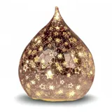 Formano Deko-Tropfen Rose-Gold Sterne LED-Licht Glas Crackle formano Weihnachtskugeln