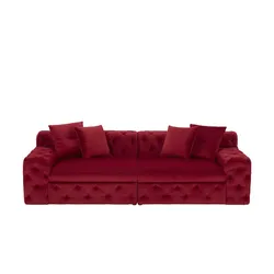 Big Sofa  Beja ¦ rot ¦ Maße (cm): B: 270 H: 74 T: 134