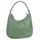 Samantha look Henkeltasche SAMANTHA LOOK, Damen, Gr. B/H/T: 34cm x 31cm x 10cm onesize, grün (mint), Leder, leicht glänzend, unifarben, Taschen, echt Leder, Made in Italy