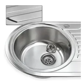 NINDO Edelstahl Spüle `Calypso xr' mit rechtsseitiger Abtropffläche