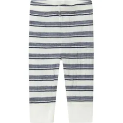 Leggings NAME IT "NBMWANG WOOL NEEDLE LONGJOHN NOOS", Baby, Gr. 80, N-Gr, folkstone gray stripes:snow weiß, Strick, Obermaterial: 100% Wolle, gestreift, casual, regular fit knöchellang, Hosen