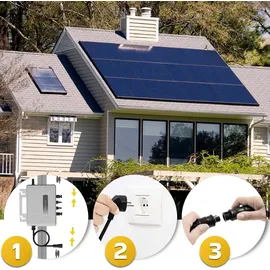 sunniva SUNNIVA® 2392W Balkonkraftwerk 800W komplett Steckdose, Ecoflow Stream 800W Wechselrichter, PV Solaranlage Komplettset, 4x 460W BIFAZIAL, FULL BLACK, Glas-Glas Solarmodule, inkl.5m Kabel, Bluetooth