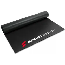 Sportstech Bodenschutzmatte mittelgroß, für Sportgeräte, Laufbänder, Speedbikes, Ergometer, Ausdauertraining, Krafttraining, 1700x800x6 mm